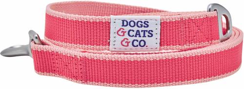 Show full view: Dogs & Cats & Co. Contrast Striped Dog Leash, Stunning Brink Pink/Ballerina Pink, Small: 5-ft long, 3/4-in wide slide 3 of 5