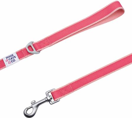 Show full view: Dogs & Cats & Co. Contrast Striped Dog Leash, Stunning Brink Pink/Ballerina Pink, Small: 5-ft long, 3/4-in wide slide 4 of 5