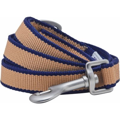 Dogs & Cats & Co. Dogs & Cats & Co. Contrast Striped Dog Leash, Tan/Navy, Small: 5-ft long, 3/4-in wide