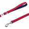 Show in main carousel: Dogs & Cats & Co. Contrast Striped Dog Leash, Tomato Red/Navy, Medium: 5-ft long, 5/8-in wide slide 3 of 4