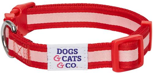 Show full view: Dogs & Cats & Co. Daily Essential with Add-on Accessory Polyester Dog Collar, Red/Pink, Small: 16-in neck, 5/8-in wide slide 7 of 9