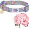Show in main carousel: Dogs & Cats & Co. Floral with Pink Flower Accessory Polyester Dog Collar, Lavender, Large: 26-in neck, 1-in wide slide 4 of 7