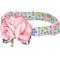 Show in main carousel: Dogs & Cats & Co. Floral with Pink Flower Accessory Polyester Dog Collar, Turquoise, Large: 26-in neck, 1-in wide slide 1 of 7