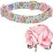 Show in main carousel: Dogs & Cats & Co. Floral with Pink Flower Accessory Polyester Dog Collar, Turquoise, Large: 26-in neck, 1-in wide slide 5 of 7
