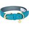 Show in main carousel: Dogs & Cats & Co. Leather & Polyester Tricolor Striped Suede Dog Collar, Light Blue, Small: 15-in neck, 3/4-in wide slide 1 of 8