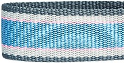 Dogs & Cats & Co. Leather & Polyester Tricolor Striped Suede Dog Collar, Light Blue, Small: 15-in neck, 3/4-in wide slide 2 of 7
