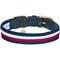 Show in main carousel: Dogs & Cats & Co. Leather & Polyester Tricolor Striped Suede Dog Collar, Navy Blue, Small: 15-in neck, 3/4-in wide slide 4 of 7