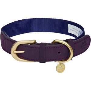 Dogs & Cats & Co. Leather & Polyester Tricolor Striped Suede Dog Collar