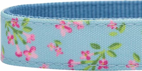 Show full view: Dogs & Cats & Co. Lilac Flower Polyester Dog Collar, Sky Blue, Large: 20.5-in neck, 1-in wide slide 5 of 7