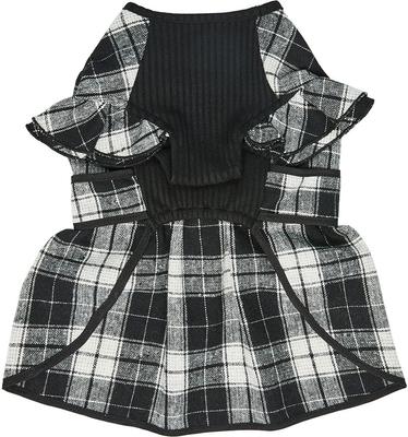 Show full view: Dogs & Cats & Co. Lolita Fashion Inspired Plaid Tie Waist Dog Dress, Black, 10-in slide 6 of 8