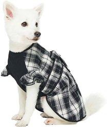 Dogs & Cats & Co. Lolita Fashion Inspired Plaid Tie Waist Dog Dress, Black, 12-in slide 2 of 7
