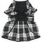 Show in main carousel: Dogs & Cats & Co. Lolita Fashion Inspired Plaid Tie Waist Dog Dress, Black, 12-in slide 6 of 8