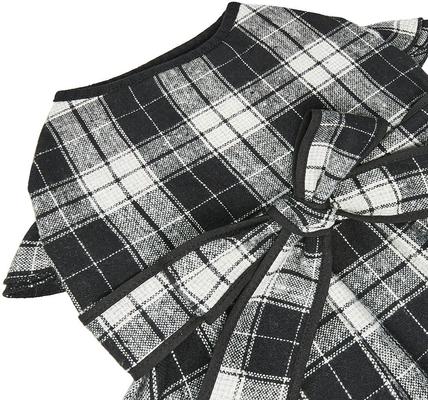 Show full view: Dogs & Cats & Co. Lolita Fashion Inspired Plaid Tie Waist Dog Dress, Black, 12-in slide 7 of 8