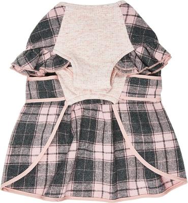 Show full view: Dogs & Cats & Co. Lolita Fashion Inspired Plaid Tie Waist Dog Dress, Pink, 10-in slide 5 of 7