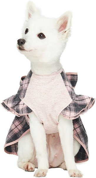 Show full view: Dogs & Cats & Co. Lolita Fashion Inspired Plaid Tie Waist Dog Dress, Pink, 10-in slide 3 of 7