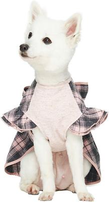 Show full view: Dogs & Cats & Co. Lolita Fashion Inspired Plaid Tie Waist Dog Dress, Pink, 10-in slide 3 of 7
