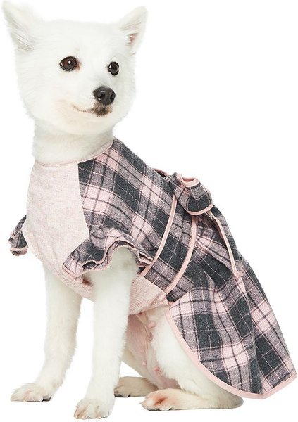 Show full view: Dogs & Cats & Co. Lolita Fashion Inspired Plaid Tie Waist Dog Dress, Pink, 10-in slide 2 of 7