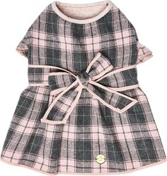 Dogs & Cats & Co. Lolita Fashion Inspired Plaid Tie Waist Dog Dress, Pink, 16-in slide 2 of 7