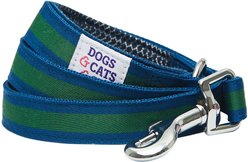 Dogs & Cats & Co. Multi-Functional with Duo Closure Polyester Dog Leash, Navy/Green, Medium: 5-ft long, 3/4-in wide