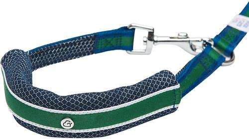 Show full view: Dogs & Cats & Co. Multi-Functional with Duo Closure Polyester Dog Leash, Navy/Green, Medium: 5-ft long, 3/4-in wide slide 2 of 6