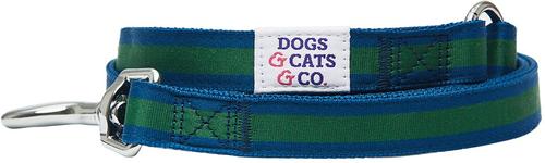 Show full view: Dogs & Cats & Co. Multi-Functional with Duo Closure Polyester Dog Leash, Navy/Green, Medium: 5-ft long, 3/4-in wide slide 3 of 6