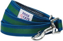 Dogs & Cats & Co. Multi-Functional with Duo Closure Polyester Dog Leash, Navy/Green, Small: 5-ft long, 5/8-in wide