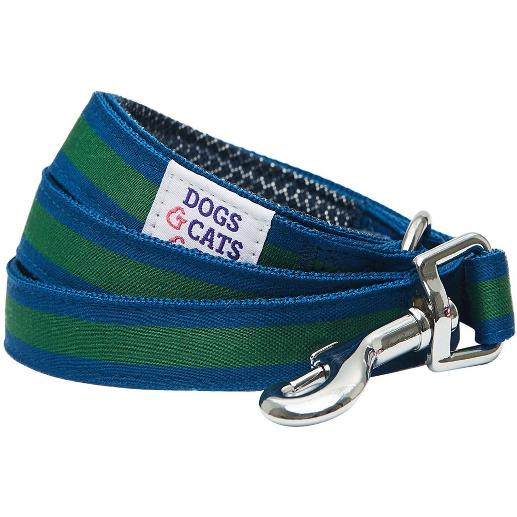 Dogs & Cats & Co. Multi-Functional with Duo Closure Polyester Dog Leash, Navy/Green, Small: 5-ft long, 5/8-in wide