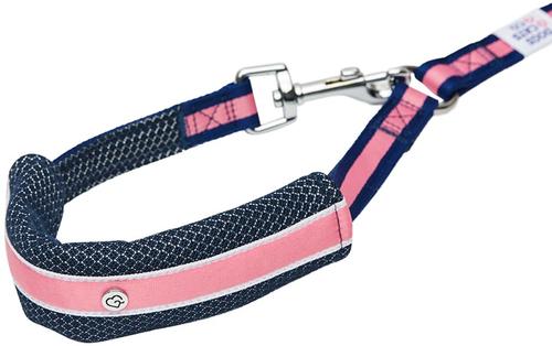 Show full view: Dogs & Cats & Co. Multi-Functional with Duo Closure Polyester Dog Leash, Navy/Pink, Medium: 5-ft long, 3/4-in wide slide 3 of 7