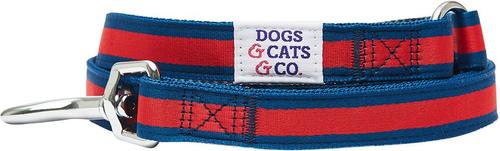 Show full view: Dogs & Cats & Co. Multi-Functional with Duo Closure Polyester Dog Leash, Navy/Red, Medium: 5-ft long, 3/4-in wide slide 4 of 7