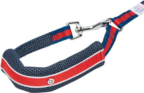 Show full view: Dogs & Cats & Co. Multi-Functional with Duo Closure Polyester Dog Leash, Navy/Red, Small: 5-ft long, 5/8-in wide slide 2 of 6