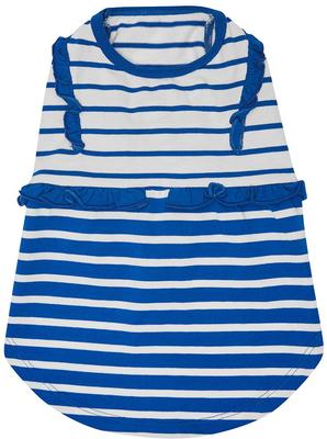 Show full view: Dogs & Cats & Co. Peter Pan Collar Denim Stripes Dog Tank Dress, Blue, 10-in slide 4 of 6