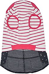 Dogs & Cats & Co. Peter Pan Collar Denim Stripes Dog Tank Dress, Pink, 10-in slide 2 of 7