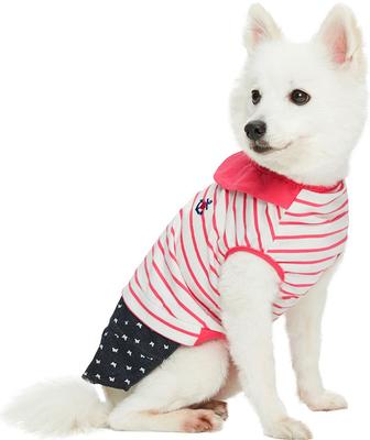 Show full view: Dogs & Cats & Co. Peter Pan Collar Denim Stripes Dog Tank Dress, Pink, 18-in slide 2 of 7