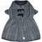Show in main carousel: Dogs & Cats & Co. Plaid with Velvet Bowties Dog Dress, Navy Blue, 12-in slide 4 of 8