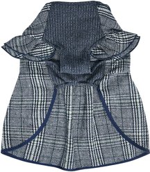 Dogs & Cats & Co. Plaid with Velvet Bowties Dog Dress, Navy Blue, 14-in slide 2 of 7