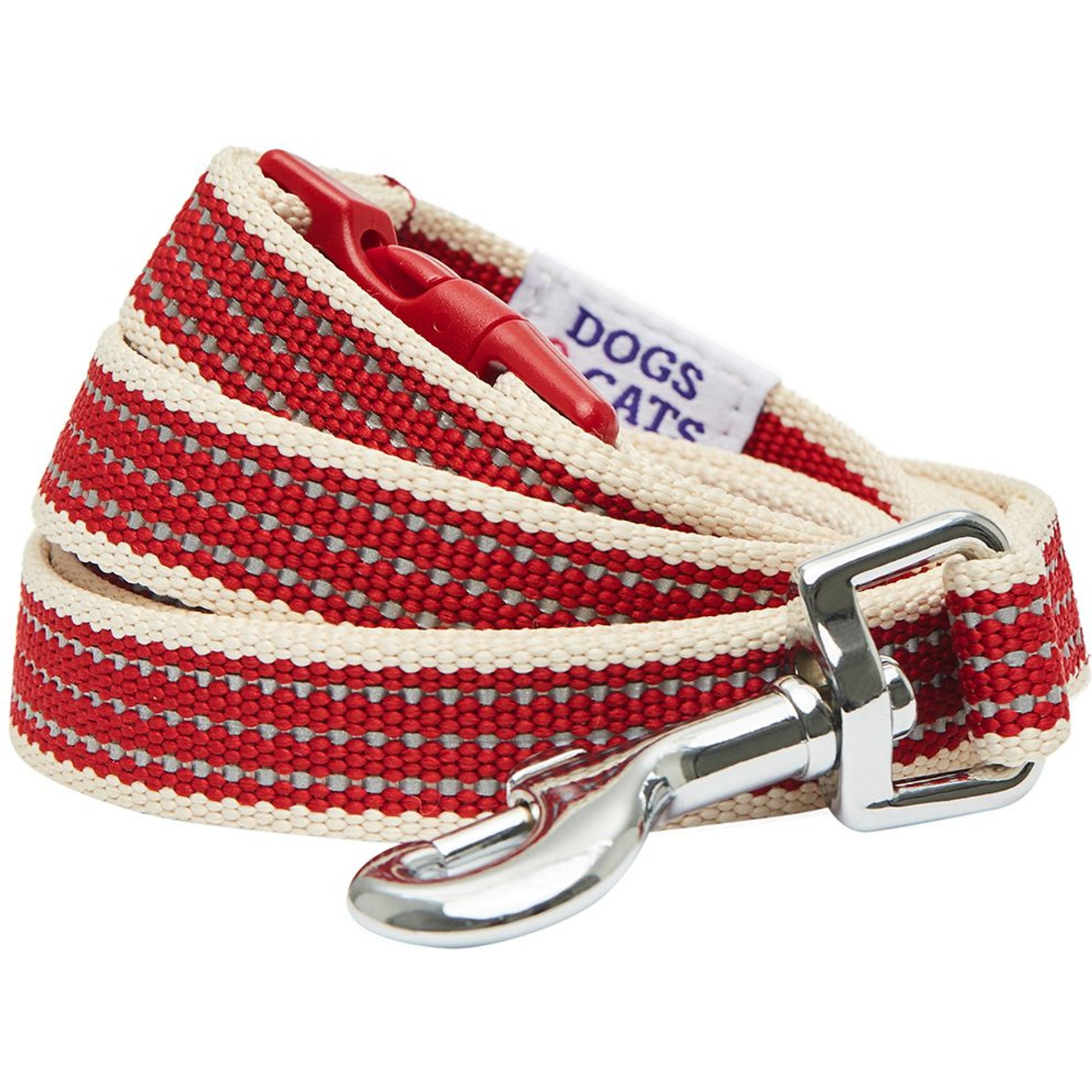 Dogs & Cats & Co. Polyester 3M Reflective Dog Leash, Burgundy Red, Small: 5-ft long, 3/4-in wide