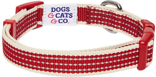 Show full view: Dogs & Cats & Co. Polyester 3M Reflective Safety Dog Collar, Burgundy Red, Large: 26-in neck, 1-in wide slide 4 of 6