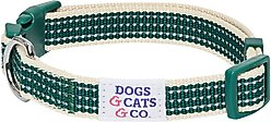Dogs & Cats & Co. Polyester 3M Reflective Safety Dog Collar, Dark Green, Medium: 20-in neck, 3/4-in wide