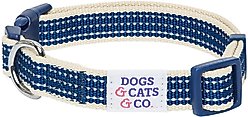 Dogs & Cats & Co. Polyester 3M Reflective Safety Dog Collar, Navy Blue, Medium: 20-in neck, 3/4-in wide