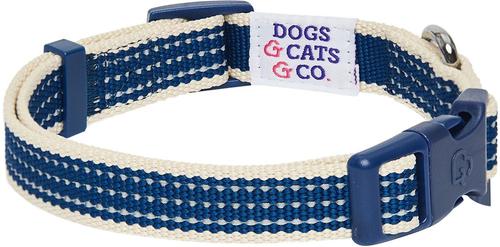 Show full view: Dogs & Cats & Co. Polyester 3M Reflective Safety Dog Collar, Navy Blue, Medium: 20-in neck, 3/4-in wide slide 4 of 6