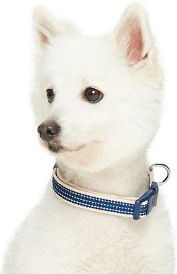 Show full view: Dogs & Cats & Co. Polyester 3M Reflective Safety Dog Collar, Navy Blue, Medium: 20-in neck, 3/4-in wide slide 2 of 6