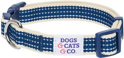 Dogs & Cats & Co. Polyester 3M Reflective Safety Dog Collar, Navy Blue, Small: 16-in neck, 5/8-in wide
