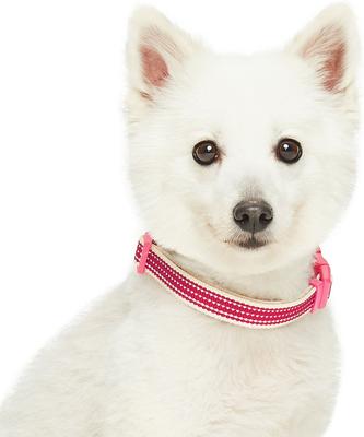 Show full view: Dogs & Cats & Co. Polyester 3M Reflective Safety Dog Collar, Rosy Pink, Small: 16-in neck, 5/8-in wide slide 3 of 7