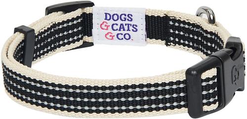 Show full view: Dogs & Cats & Co. Polyester 3M Reflective Safety Dog Collar, True Black, Large: 26-in neck, 1-in wide slide 4 of 6