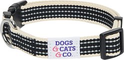 Dogs & Cats & Co. Polyester 3M Reflective Safety Dog Collar, True Black, Small: 16-in neck, 5/8-in wide