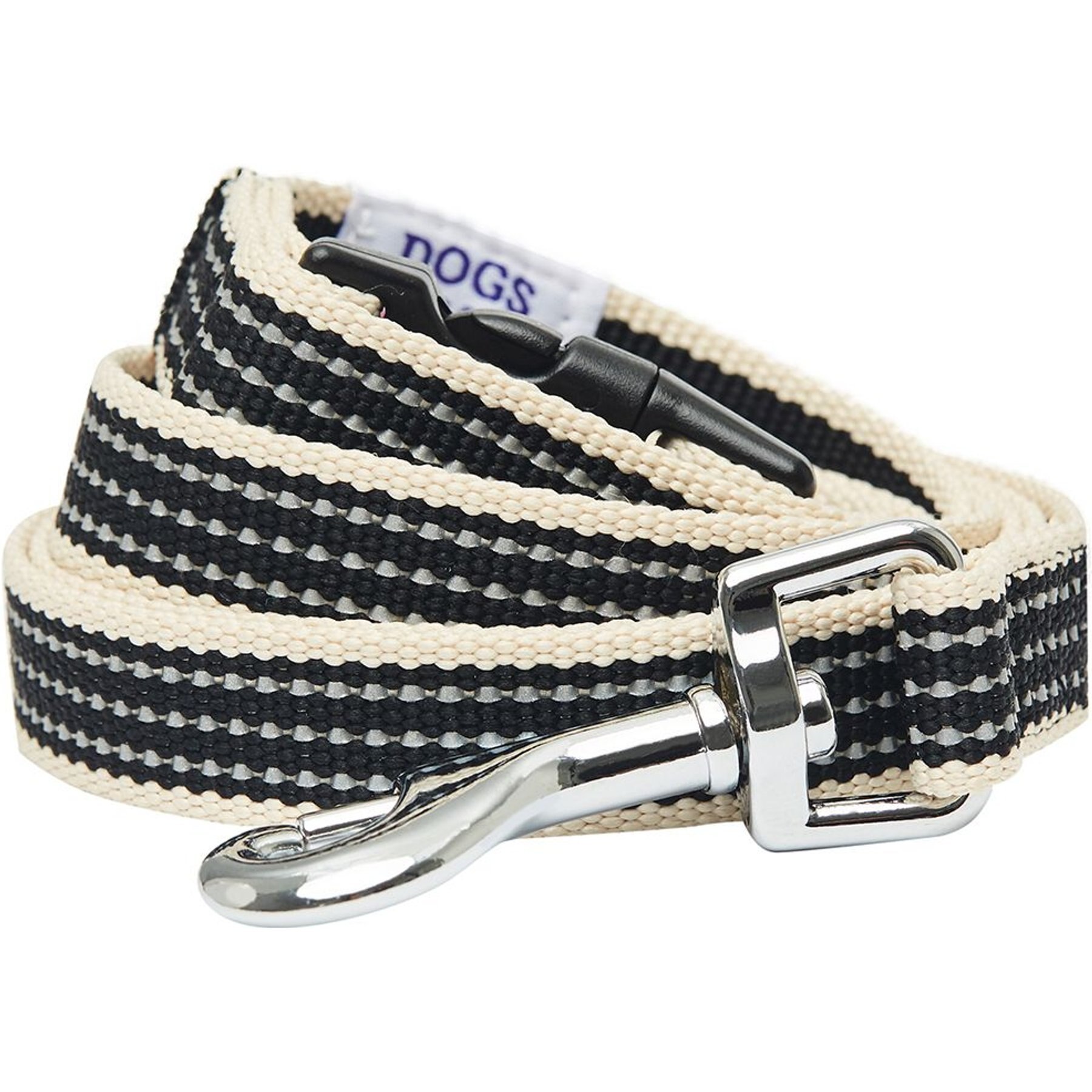 Dogs & Cats & Co. Polyester 3M Reflective Safety Dog Leash, True Black, Small: 5-ft long, 3/4-in wide