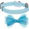 Show in main carousel: Dogs & Cats & Co. Polyester Safety Breakaway Classic Chiffon Bowtie with Bell Cat Collar, Aquamarine, One Size: 13-in neck, 3/8-in wide slide 3 of 5
