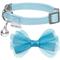 Show in main carousel: Dogs & Cats & Co. Polyester Safety Breakaway Classic Chiffon Bowtie with Bell Cat Collar, Aquamarine, One Size: 13-in neck, 3/8-in wide slide 2 of 5