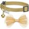Show in main carousel: Dogs & Cats & Co. Polyester Safety Breakaway Classic Chiffon Bowtie with Bell Cat Collar, Beige, One Size: 13-in neck, 3/8-in wide slide 3 of 6