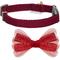 Show in main carousel: Dogs & Cats & Co. Polyester Safety Breakaway Classic Chiffon Bowtie with Bell Cat Collar, Burgundy, One Size: 13-in neck, 3/8-in wide slide 3 of 5